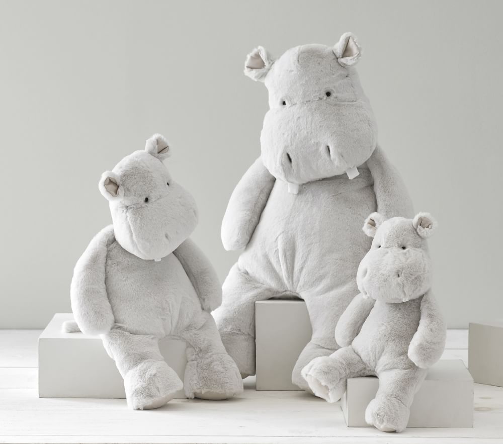 Grey Hippo Nursery Plush